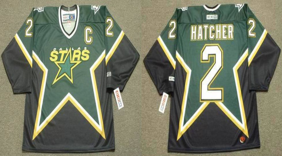 2019 Men Dallas Stars #2 Hatcher Black CCM NHL jerseys